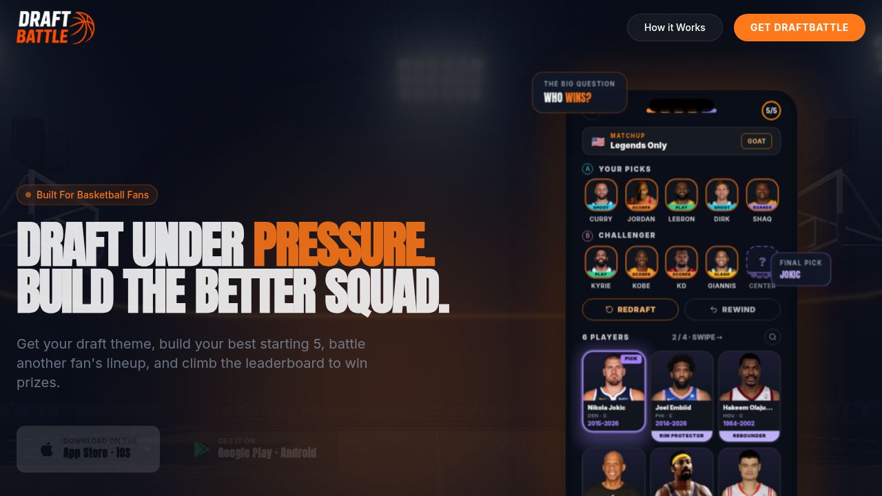 DraftBattle — Fantasy Basketball Draft Game 🏀